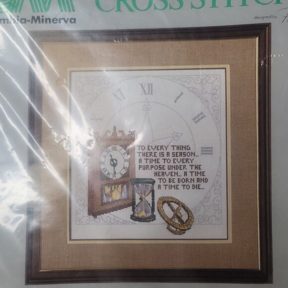 Columbia Minerva Counted Cross Stitch Time Sampler 6897 Appx 16 x 19 Inch - Picture 2 of 5